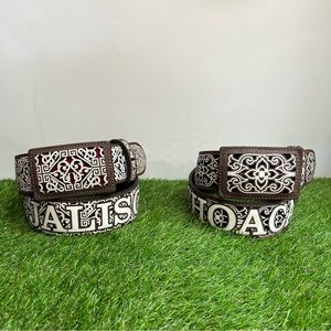 Men's WESTERN COWBOY Laser Embroidered Belt Cinto Laser Bordado MICHOACAN JALISC